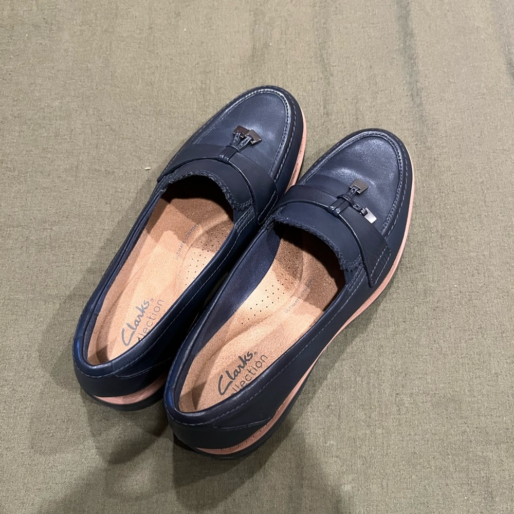 Clark's Navy Loafers
